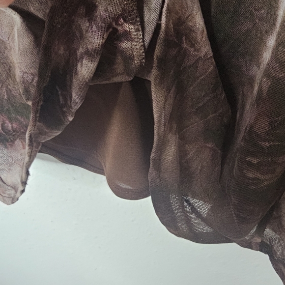 Rafaella Tank Top Womens Small Brown Tie Dye Pleat Front‎ Dark Fairy Grunge Y2K - Picture 5 of 8